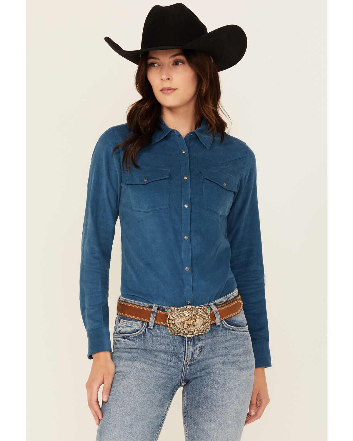 Shyanne Women's Wale Corduroy Long Sleeve Snap Western Shirt