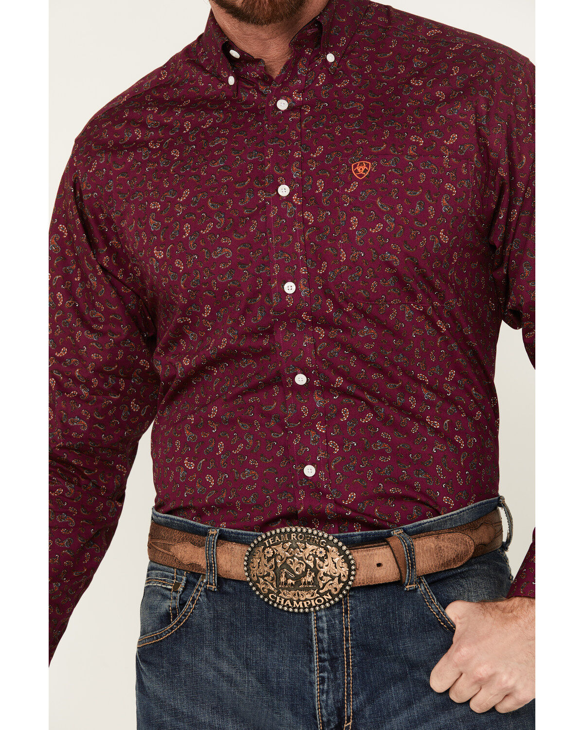 Ariat Men's Vernell Paisley Print Long Sleeve Button-Down Western Shirt