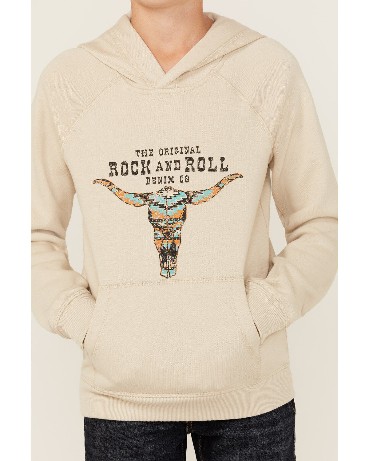 Rock & Roll Denim Boys' Steer Head Hooded Sweatshirt