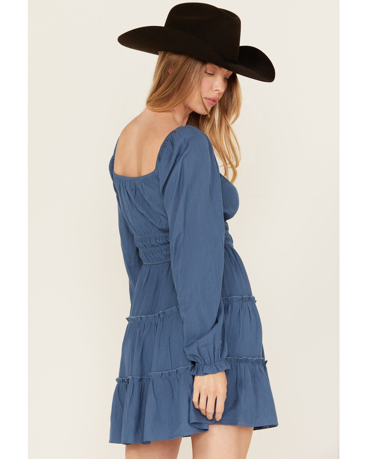 Ash & Violet Women's Long Sleeve Tiered Mini Dress