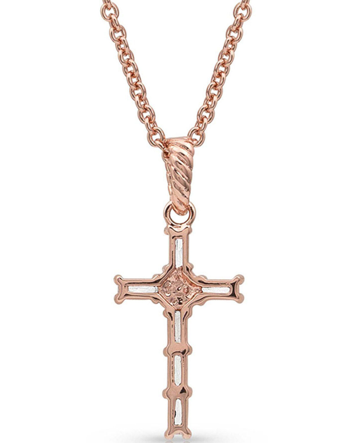 Montana Silversmiths Women's Entwined Rose Gold Brilliant Cross Necklace