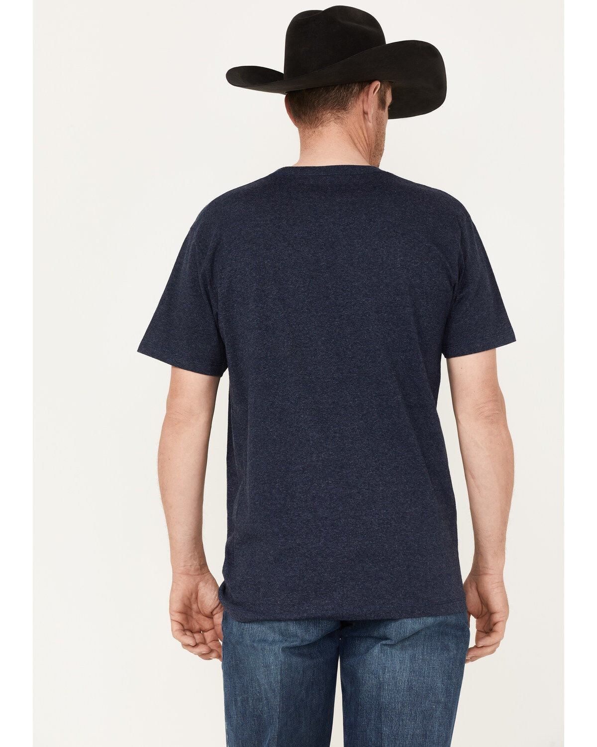 Cinch Men's American Heather Navy Logo Flag Graphic Short Sleeve T-Shirt