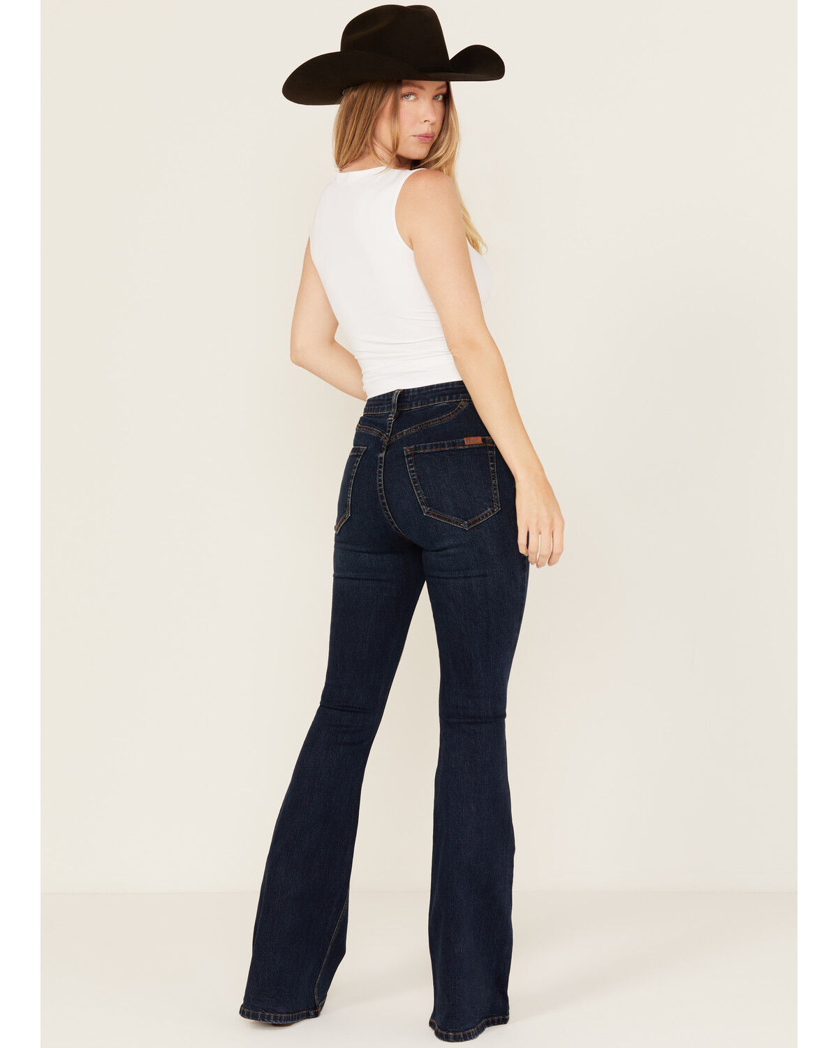 Rock & Roll Denim Women's Dark Wash High Rise Flare Stretch Denim Jeans