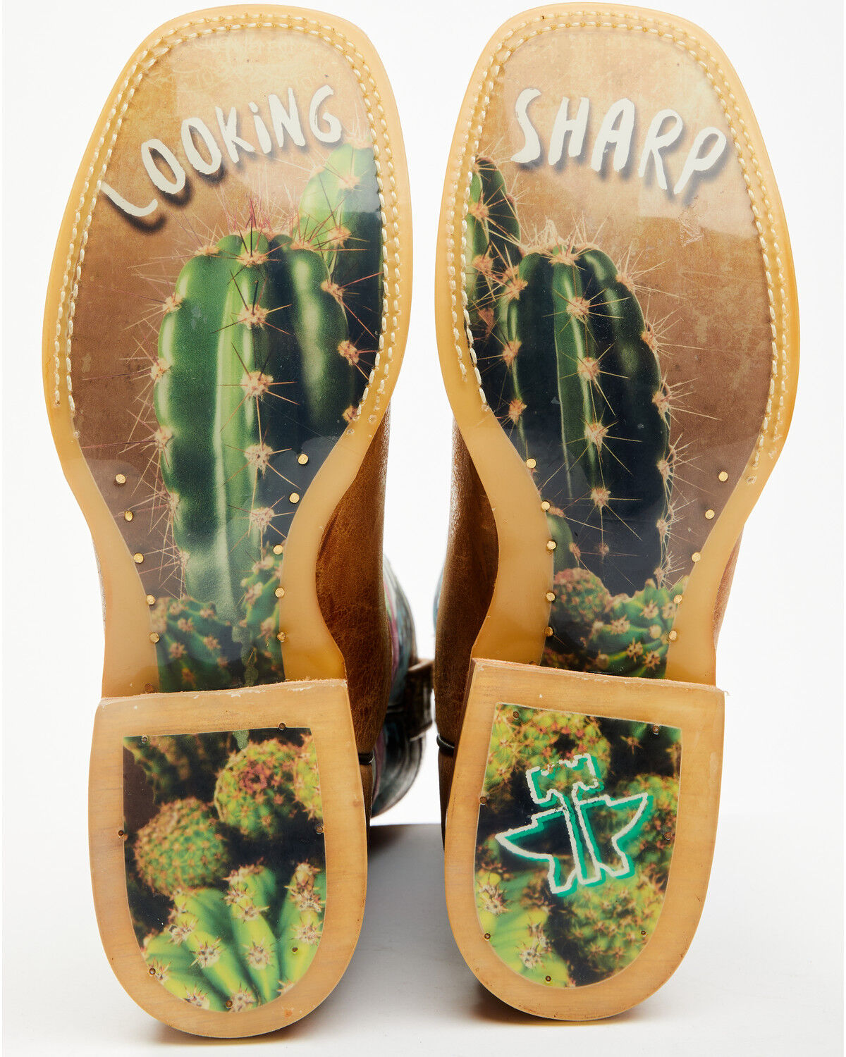 Tin Haul Women's Cactilicious Looking Sharp Sole Western Boots - Broad Square Toe