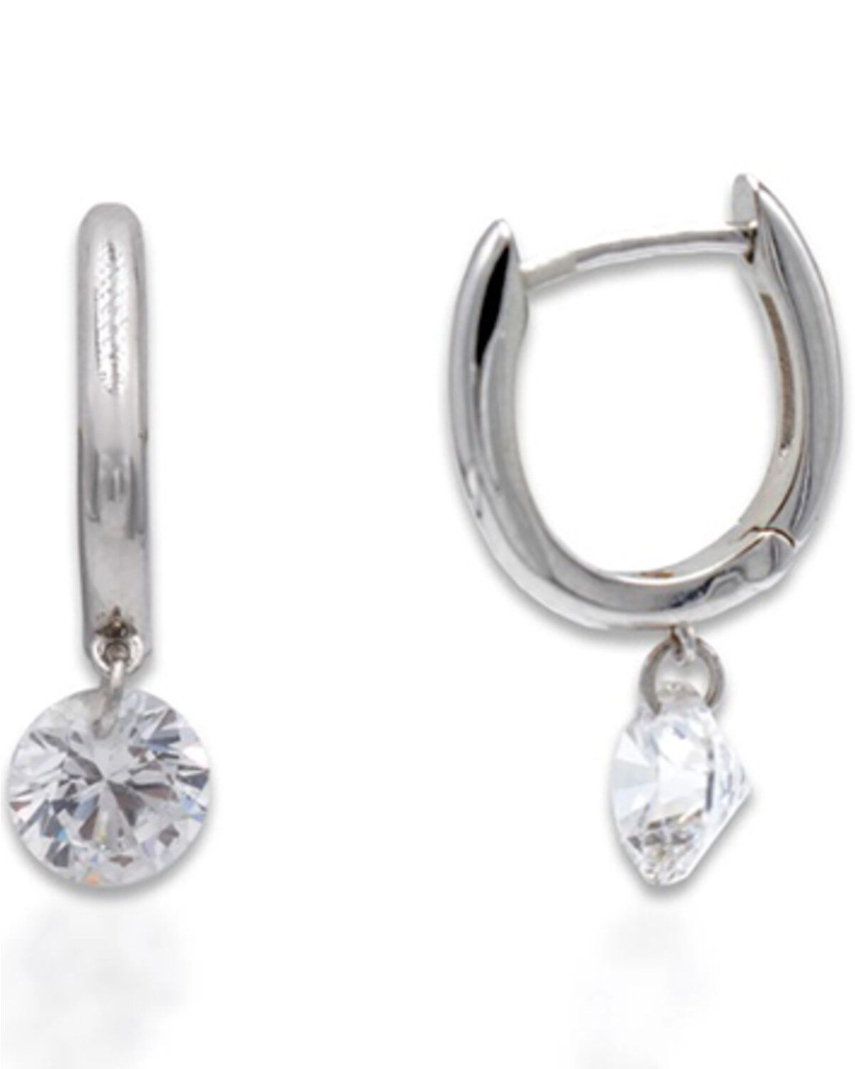 Kelly Herd Women's Sterling Silver Clear Stone Naked Earrings - 1 CT