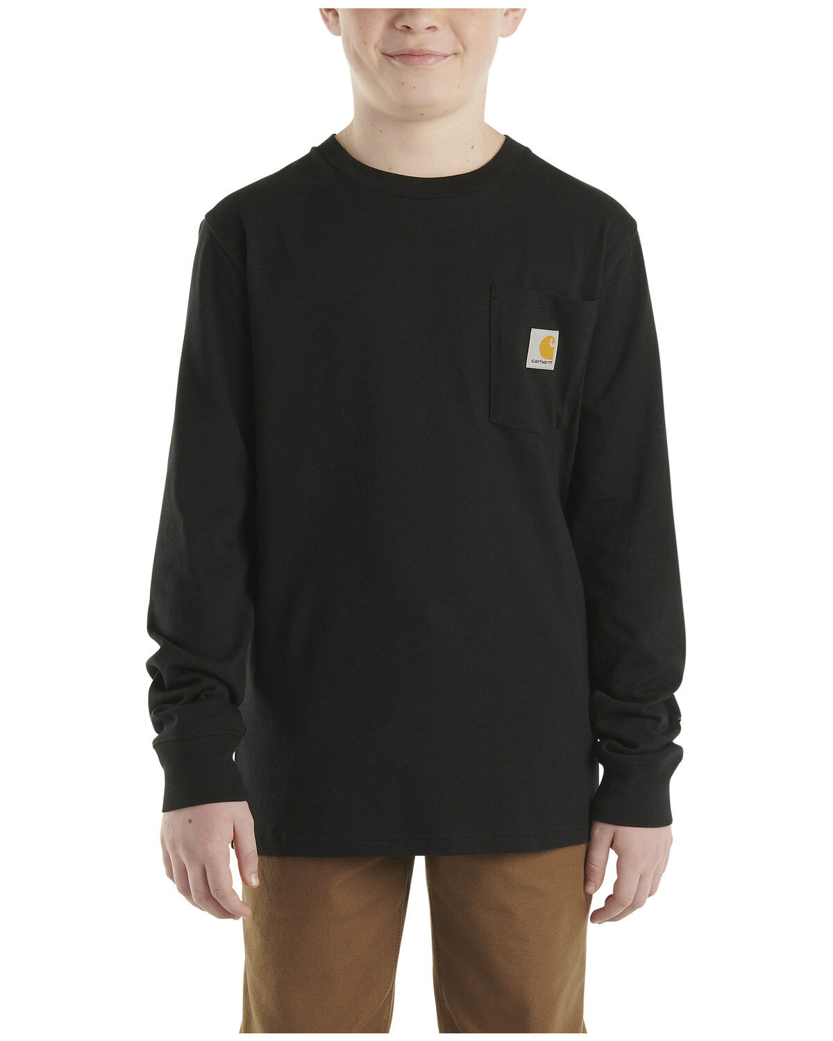 Carhartt Boys' Logo Pocket Long Sleeve T-Shirt