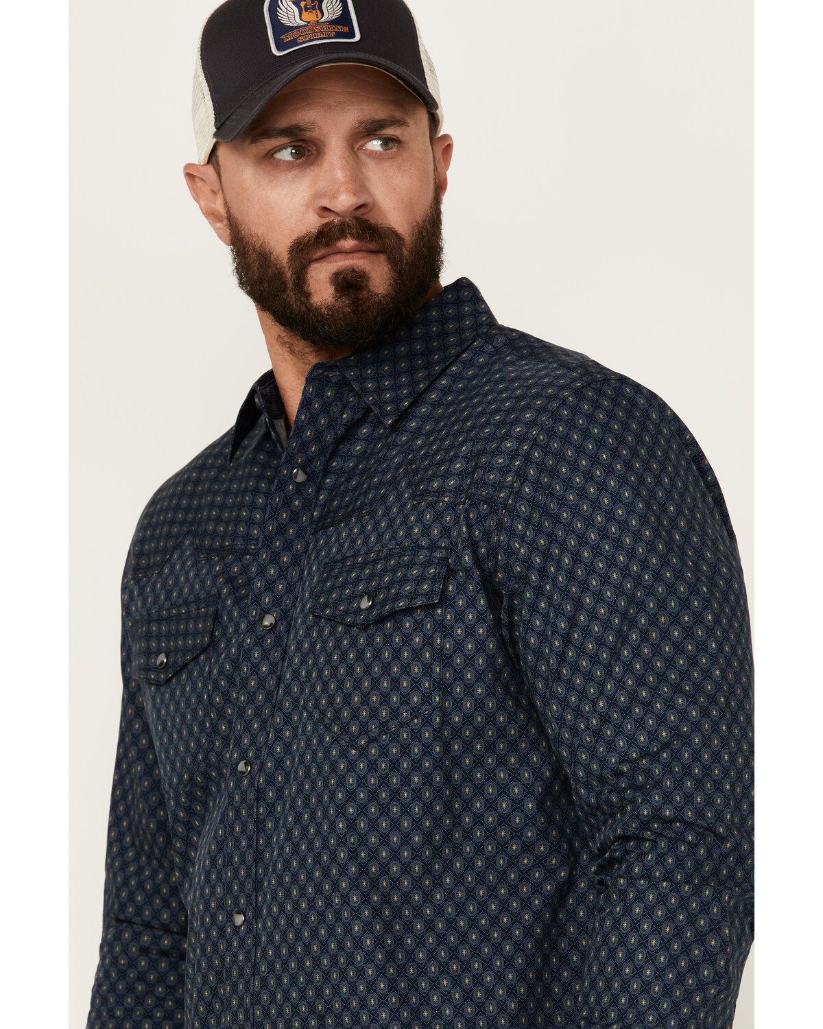 Moonshine Spirit Men's Townie Wallpaper Geo Print Long Sleeve Snap Western Shirt