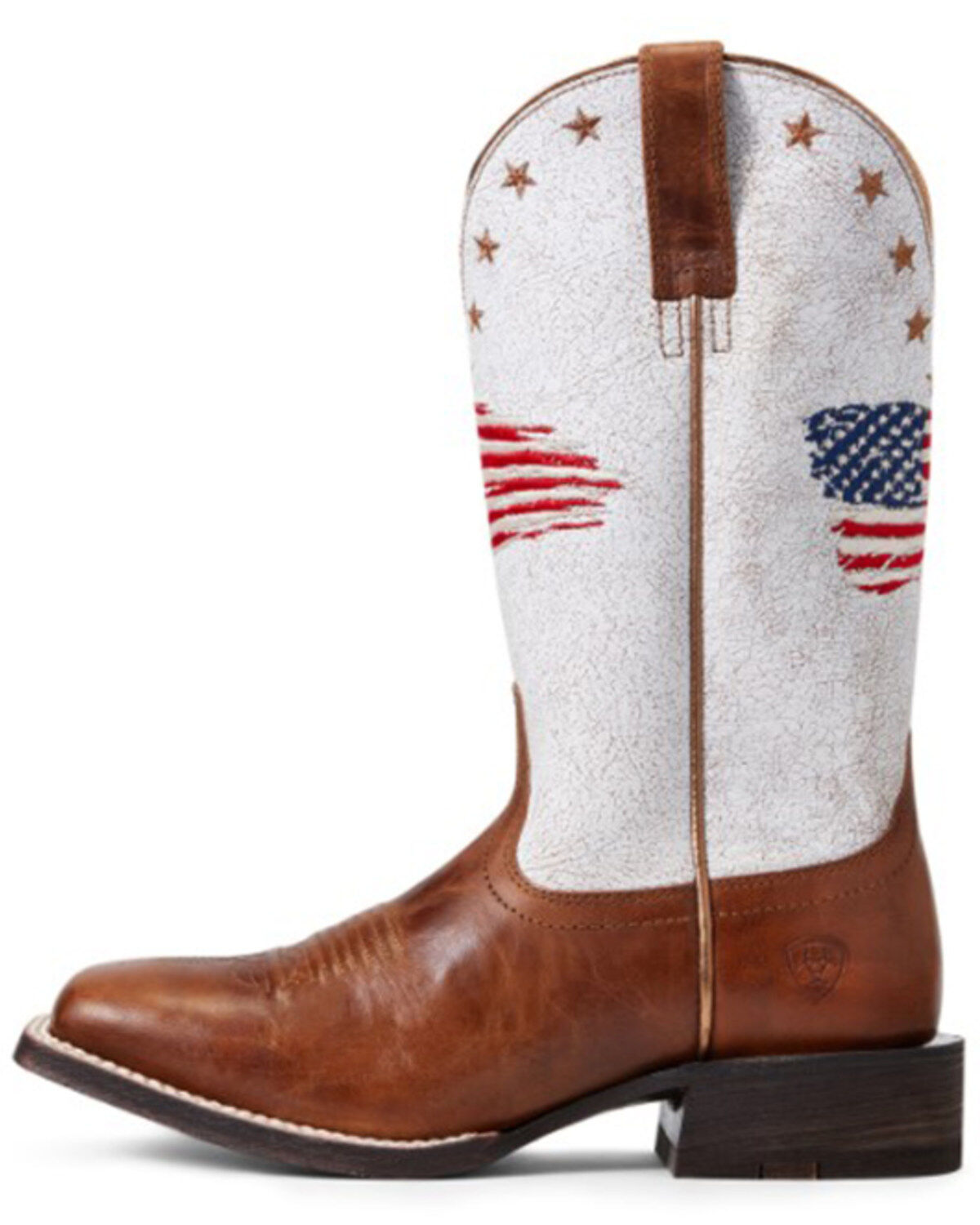 Ariat Women’s Patriot Crackled American Flag Western Performance Boots �?Broad Square Toe