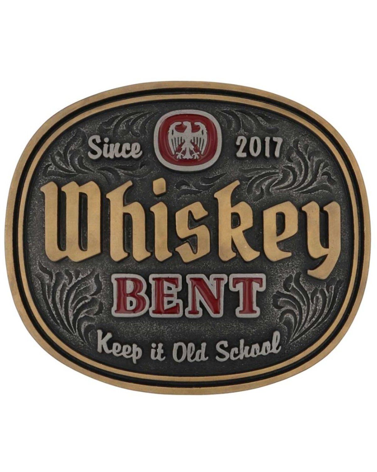 Montana Silversmiths Men's Keep It Old School Whiskey Bent Buckle