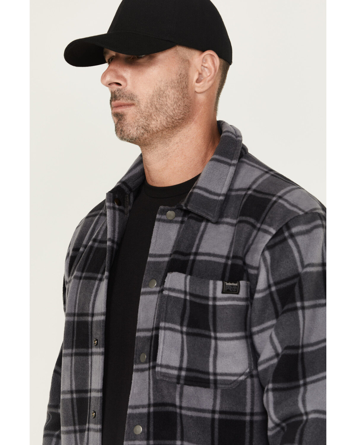 Timberland PRO Men's Gritman Plaid Print Heavyweight Fleece Long Sleeve Snap Shirt