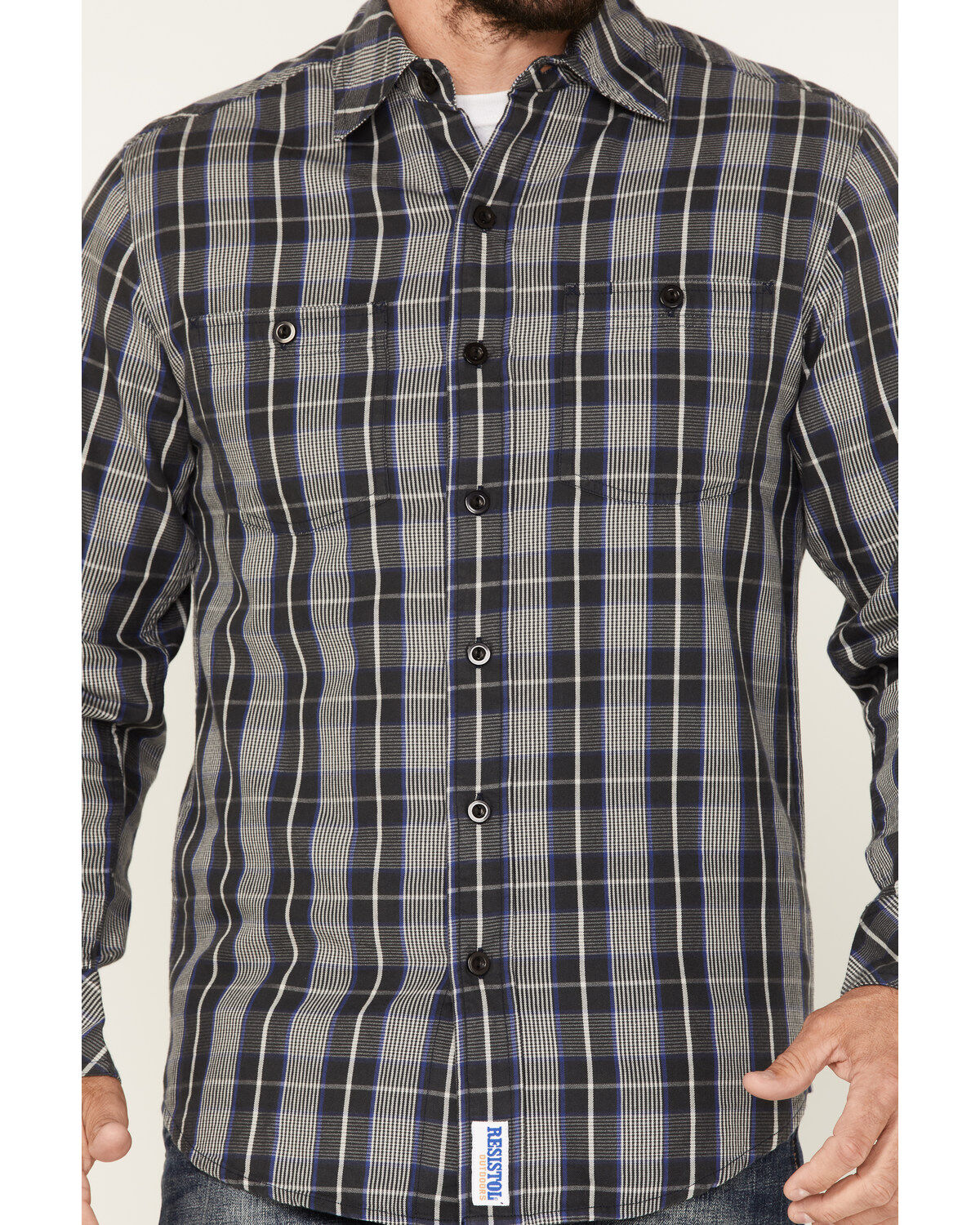 Resistol Men's Cooper Medium Plaid Long Sleeve Button Down Shirt