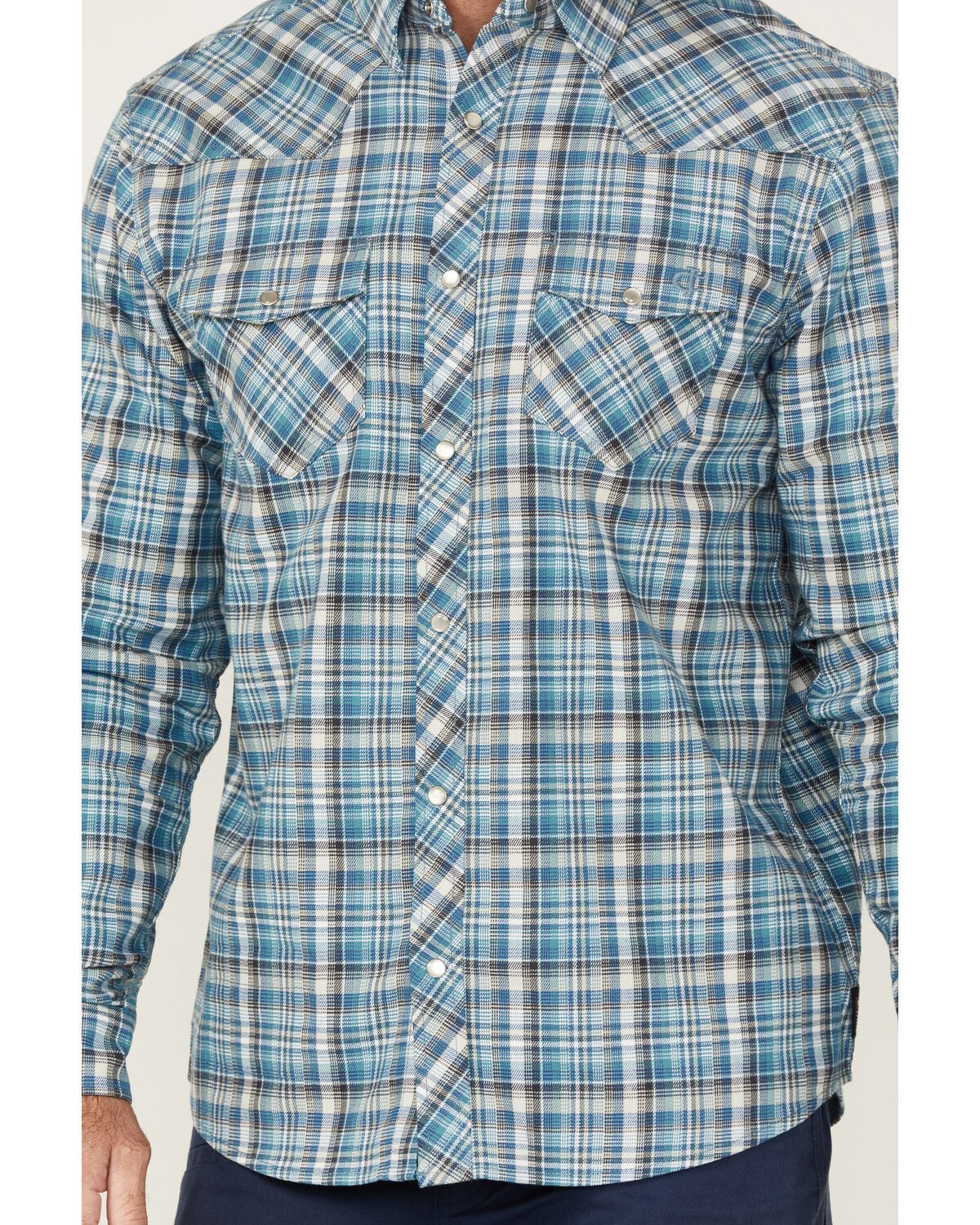 Cody James FR Men's Plaid Print Long Sleeve Pearl Snap Stretch Western Work Shirt