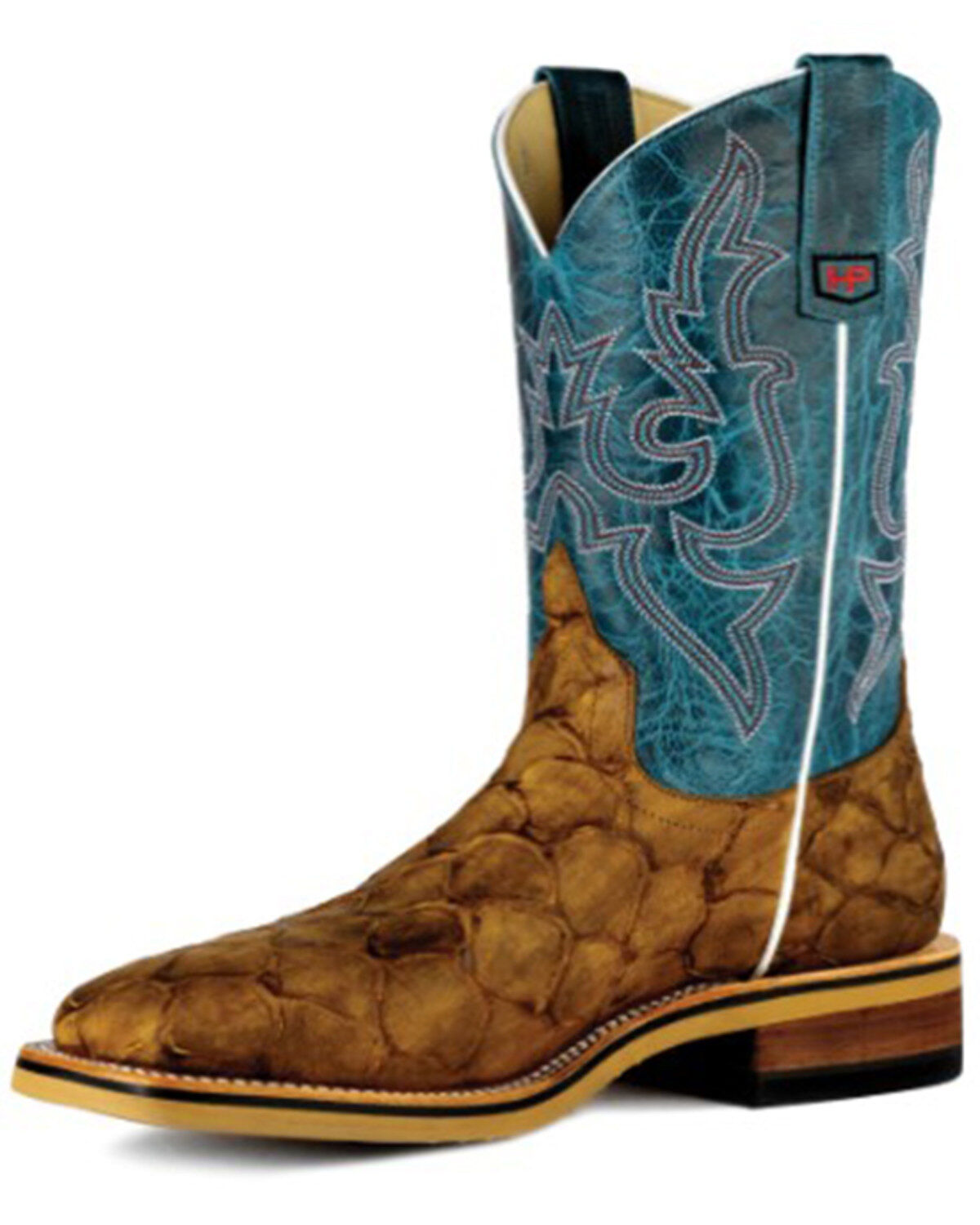 Horse Power Men's Fish Print Western Work Boots - Steel Toe