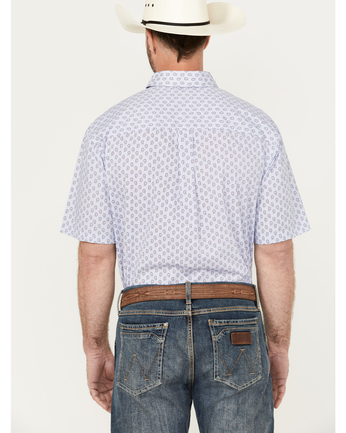 George Strait by Wrangler Men's Paisley Print Short Sleeve Button-Down Western Shirt