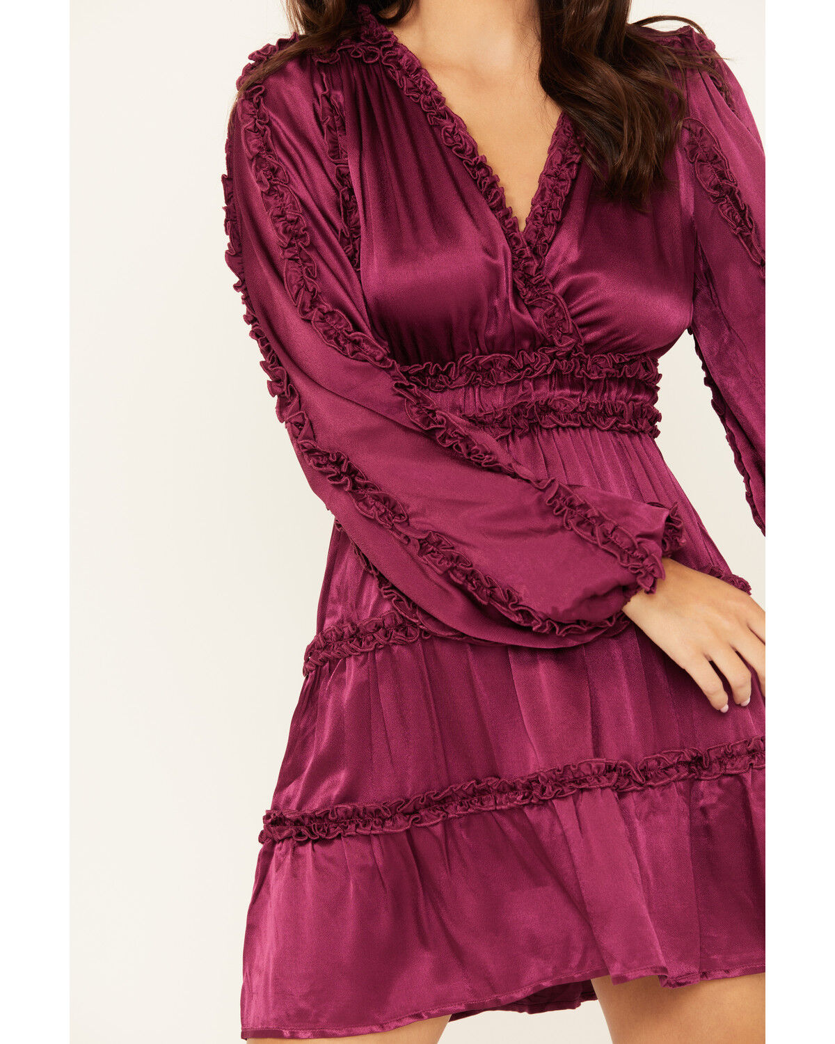 Shyanne Women's Long Sleeve Ruffle Mini Dress