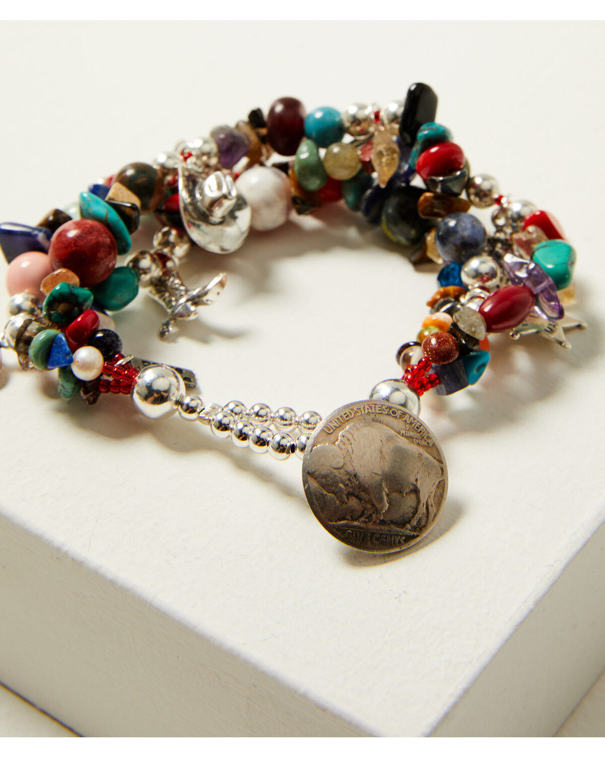 Paige Wallace Women's Multi Stone Western Charm Bracelet