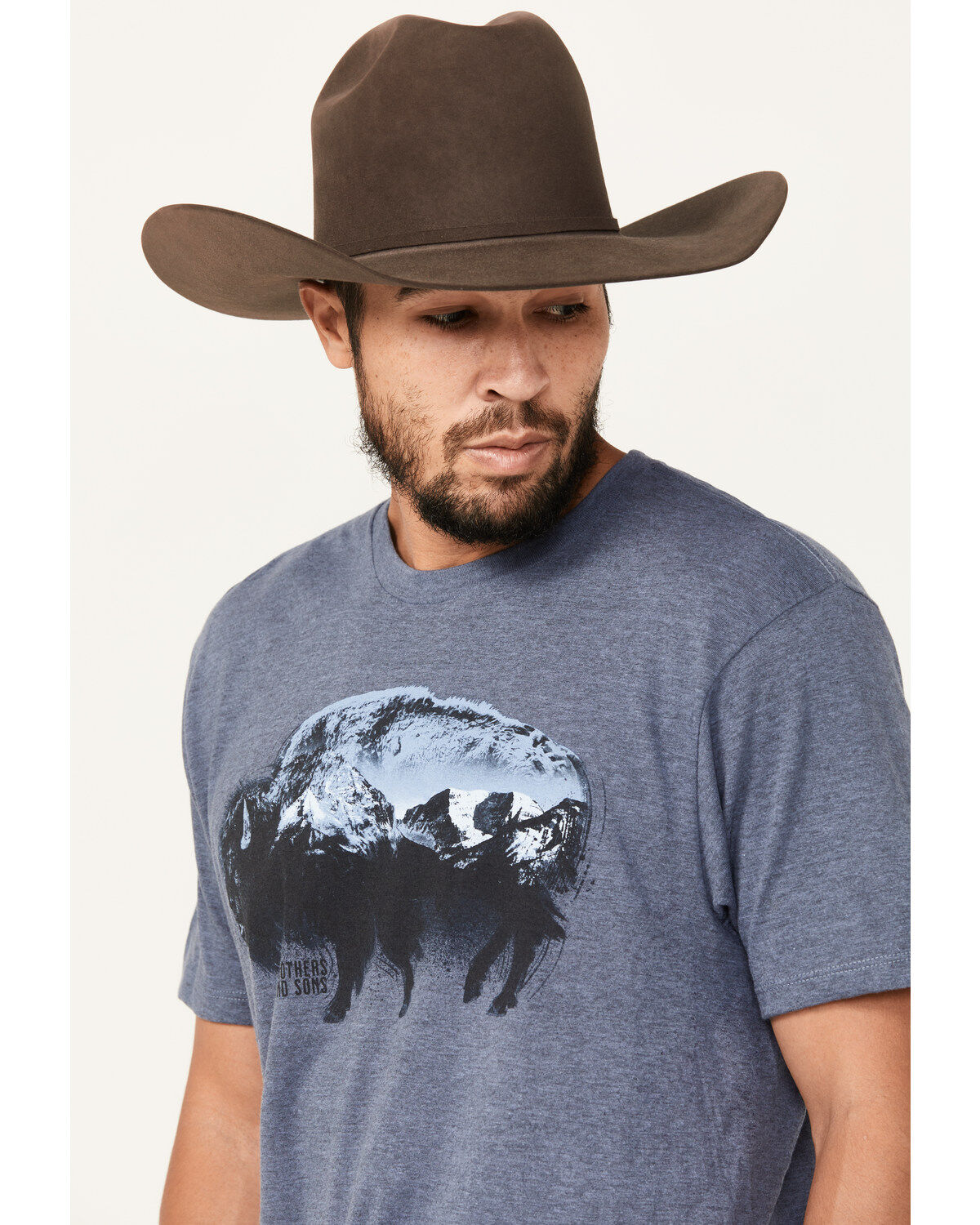Brothers and Sons Men's Bison Short Sleeve Graphic T-Shirt