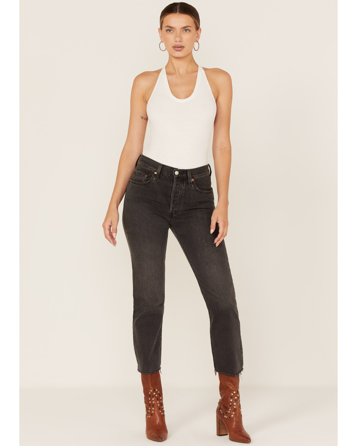 Levi's Women's 501 High Rise Straight Cropped Jeans