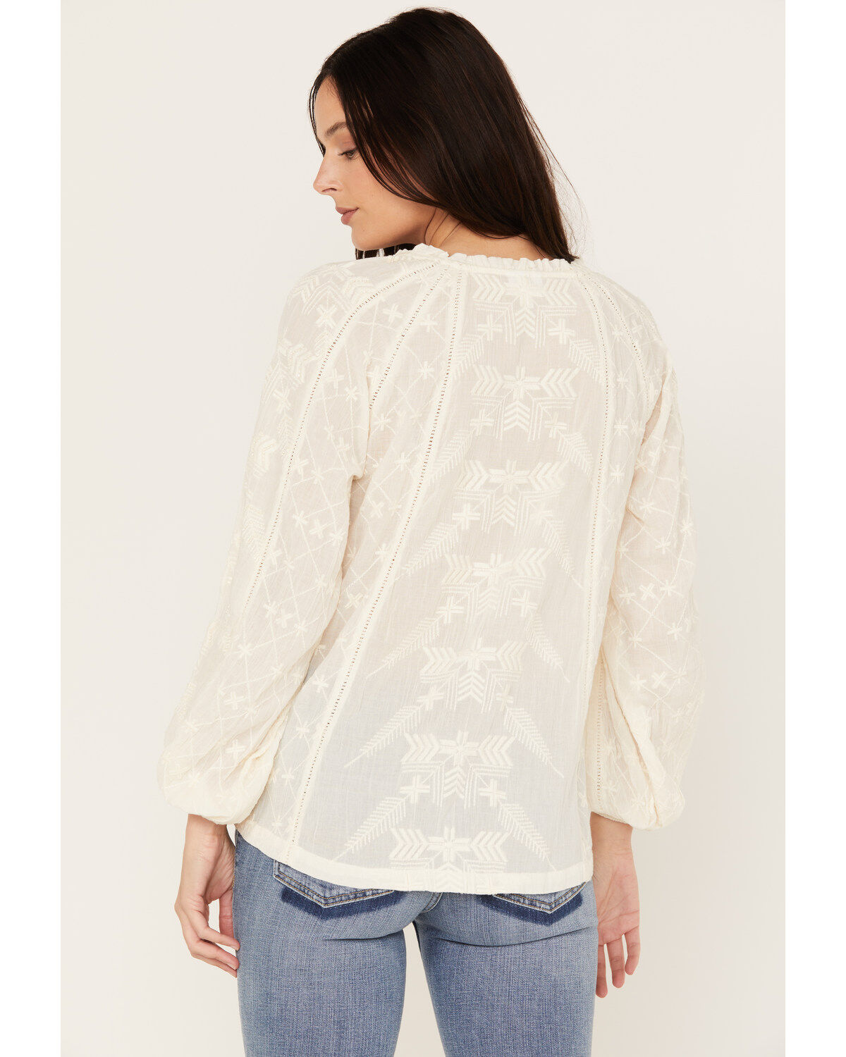 Shyanne Women's Long Sleeve Embroidered Boho Blouse