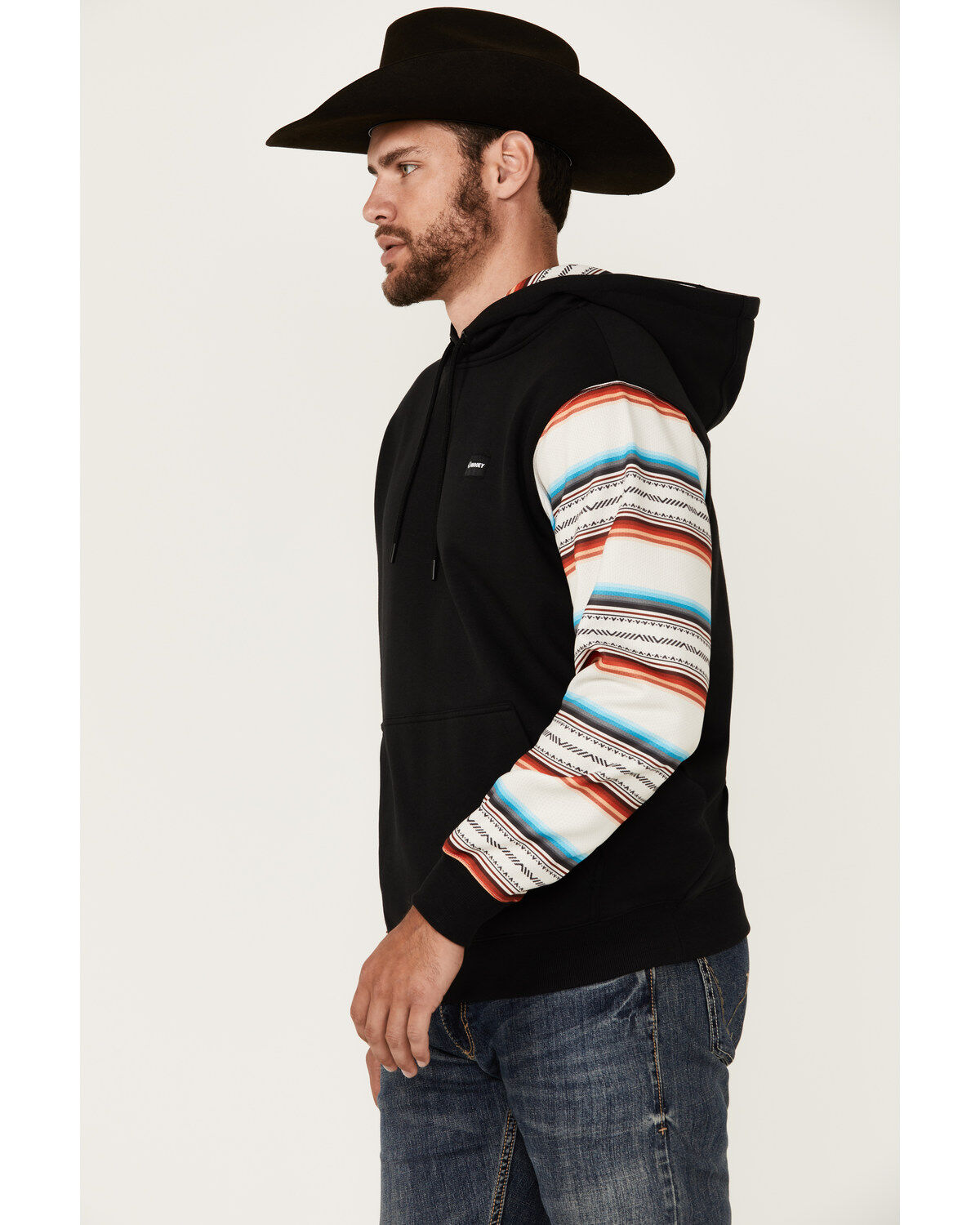 Hooey Men's Legendary Serape Sleeve Hooded Sweatshirt