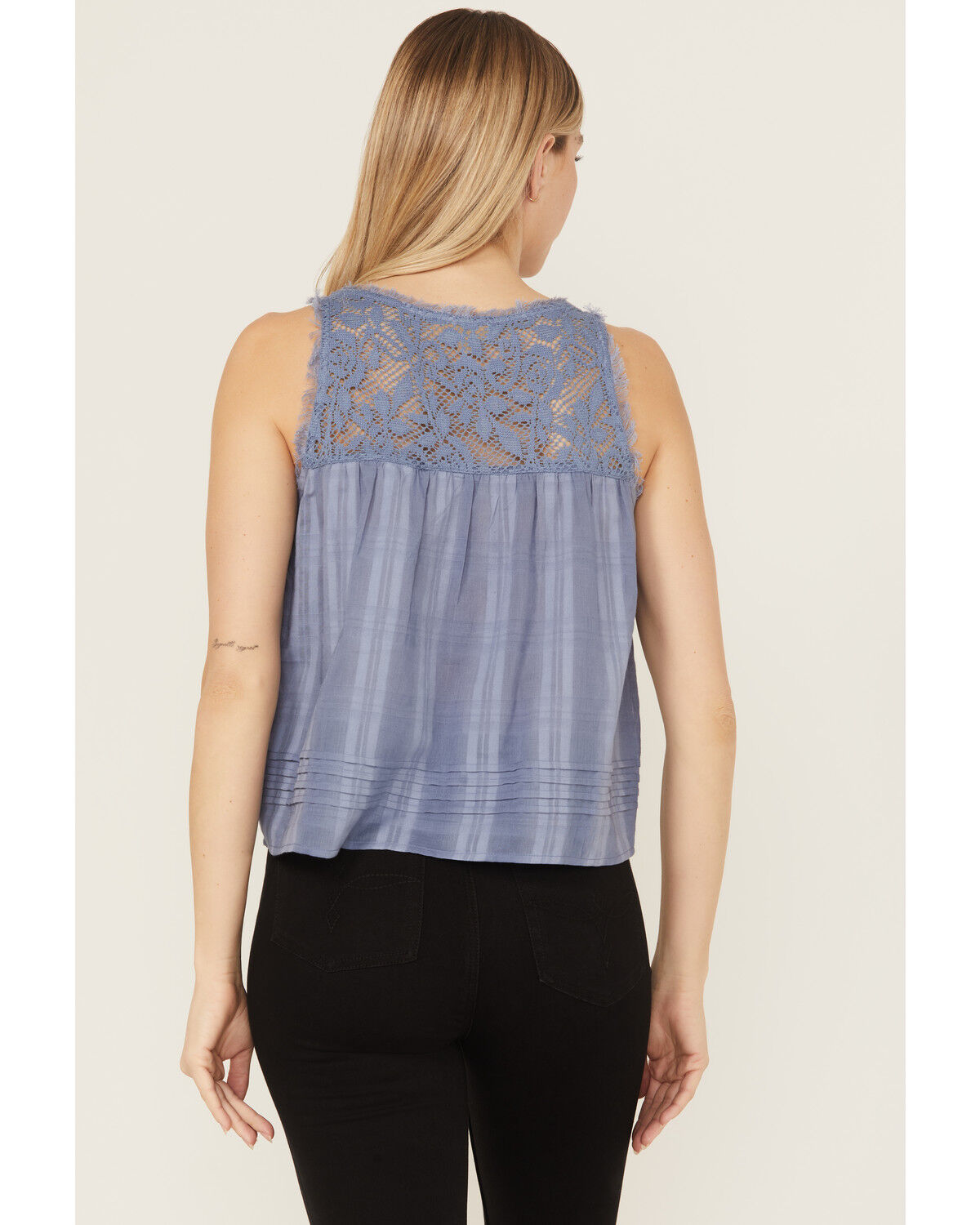 Cleo + Wolf Women's Evelyn Lace Inset Tonal Tank Top