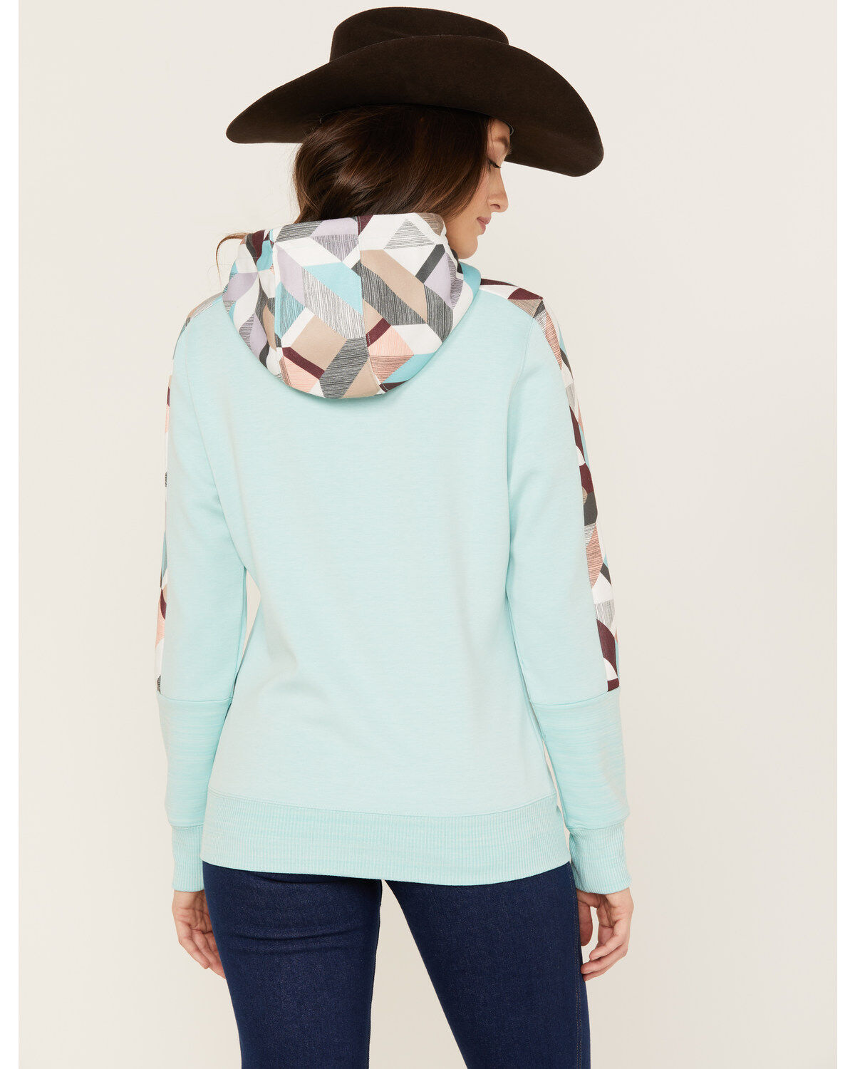 Hooey Women's Southwestern Print Contrast Canyon Hoodie