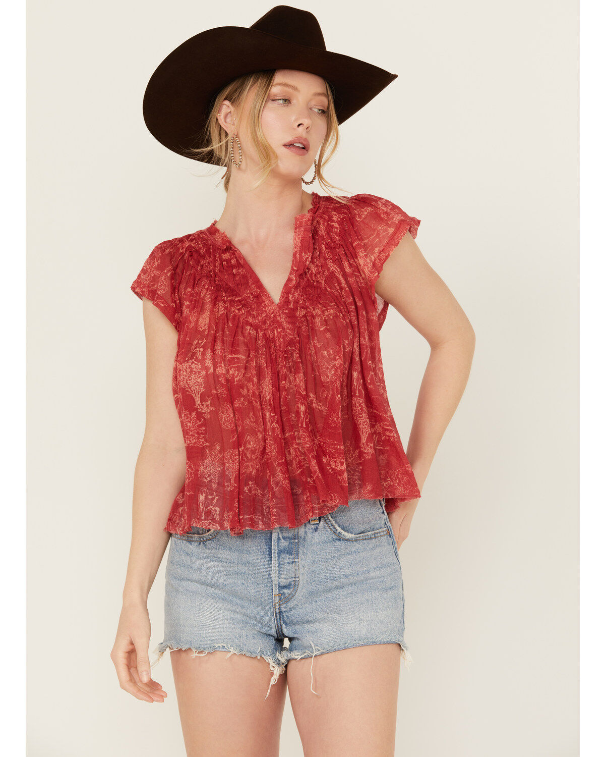 Free People Women's Printed Padma Top