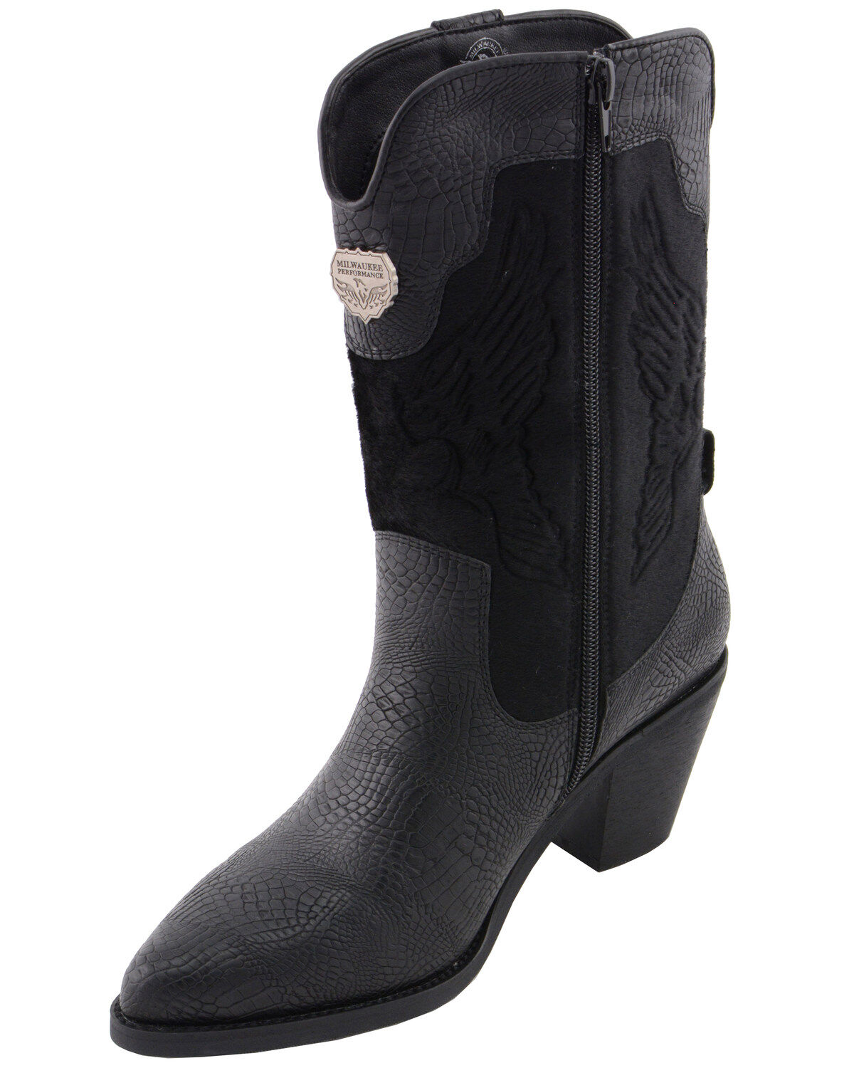 Milwaukee Leather Women's Snake Print Western Boots - Round Toe