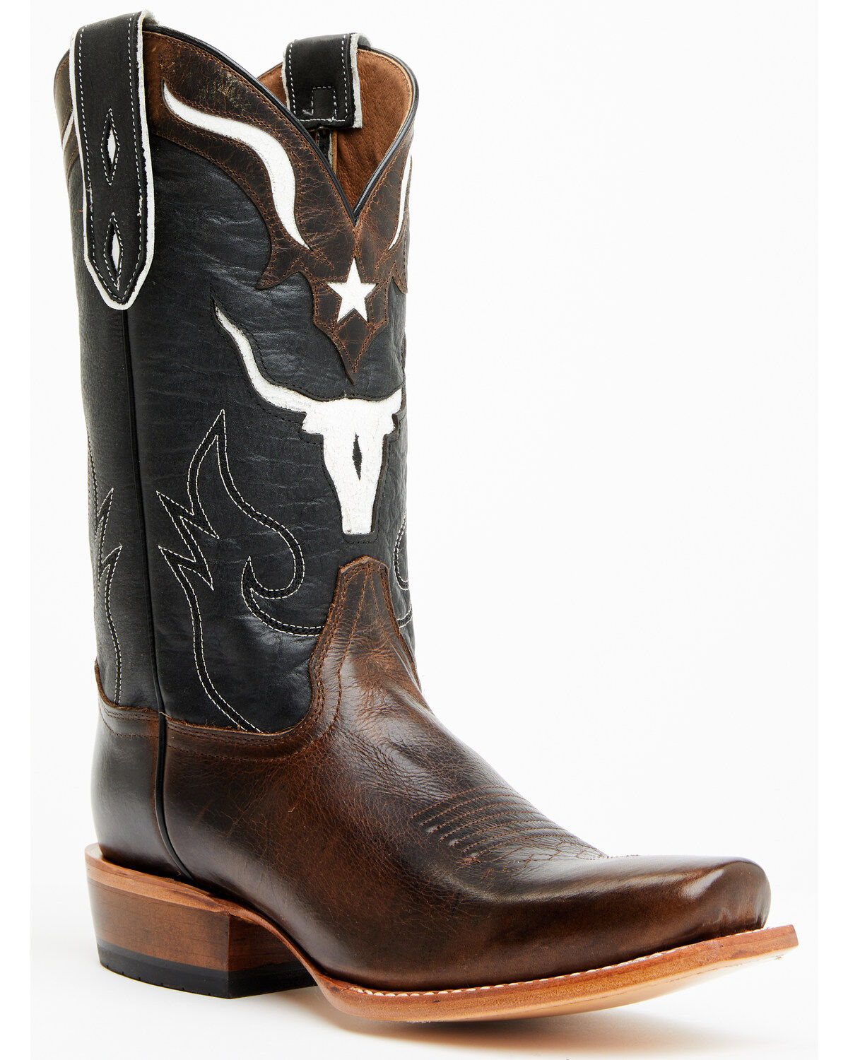 Moonshine Spirit Men's Showtime Longhorn Inlay Western Boots - Square Toe