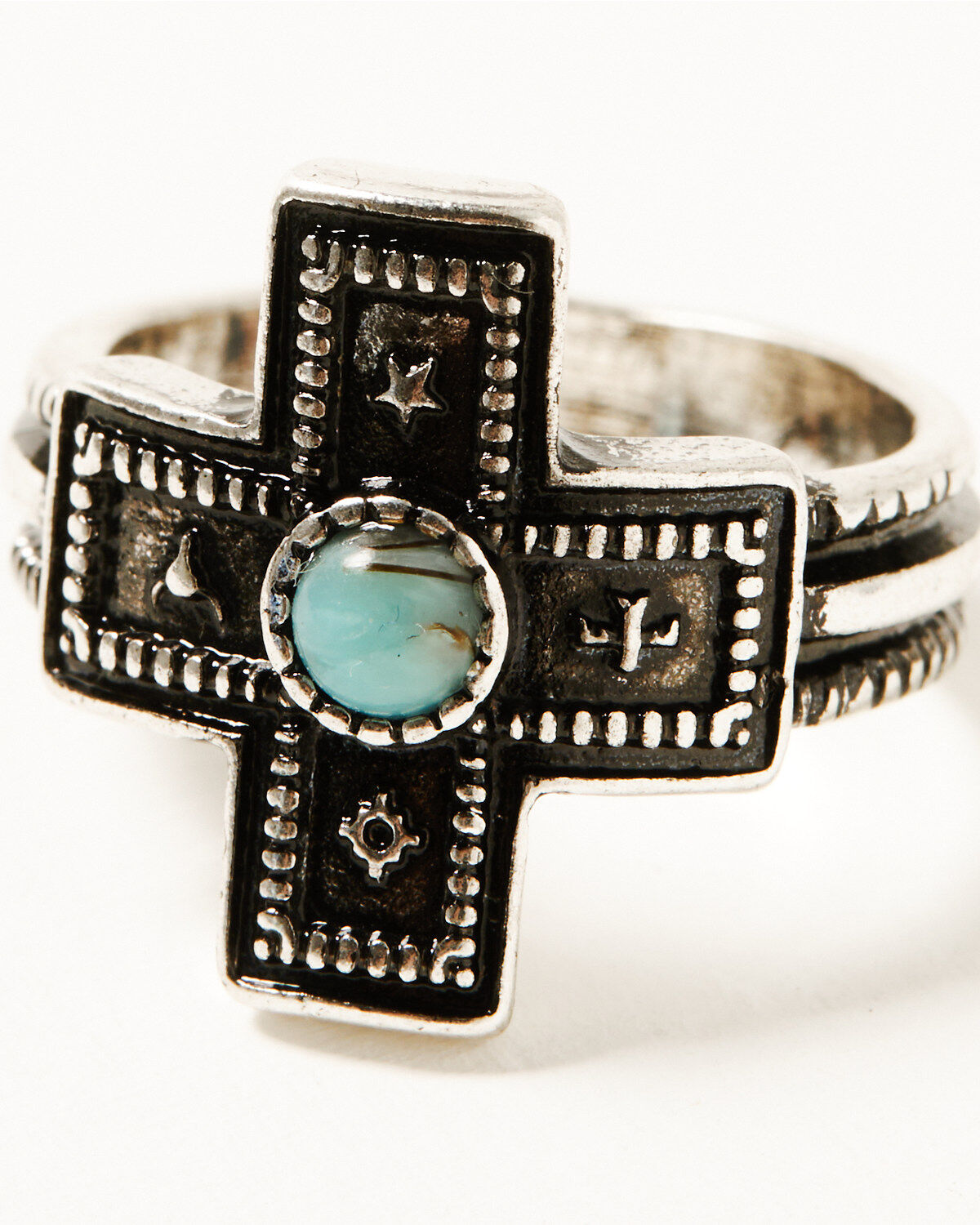Shyanne Women's Southwestern Antique Cross Ring Set