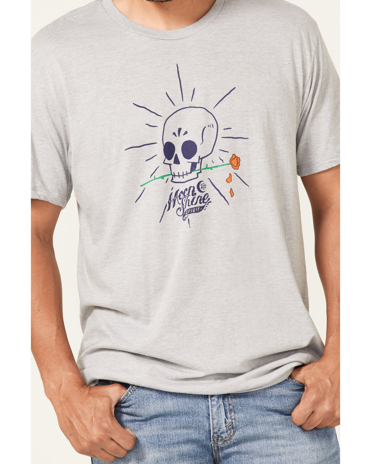 Moonshine Spirit Men's Simple Skully Graphic T-Shirt
