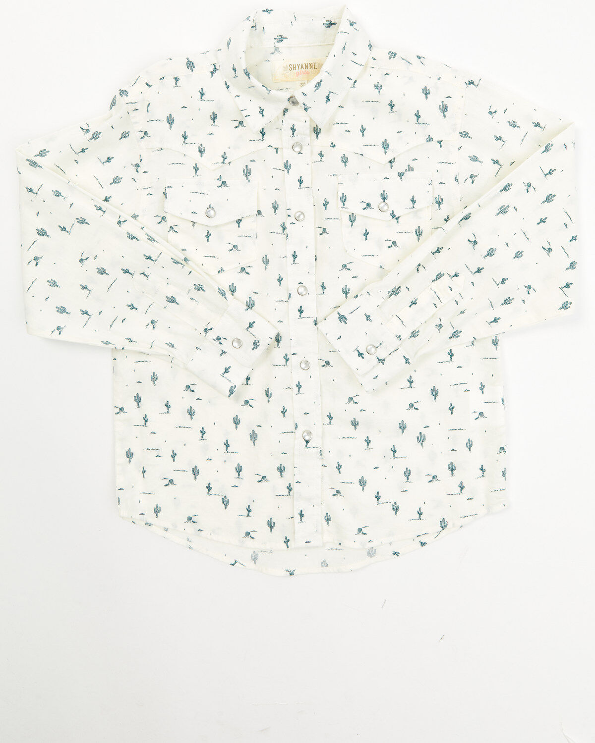 Shyanne Toddler Girls' Cactus Print Western Pearl Snap Shirt
