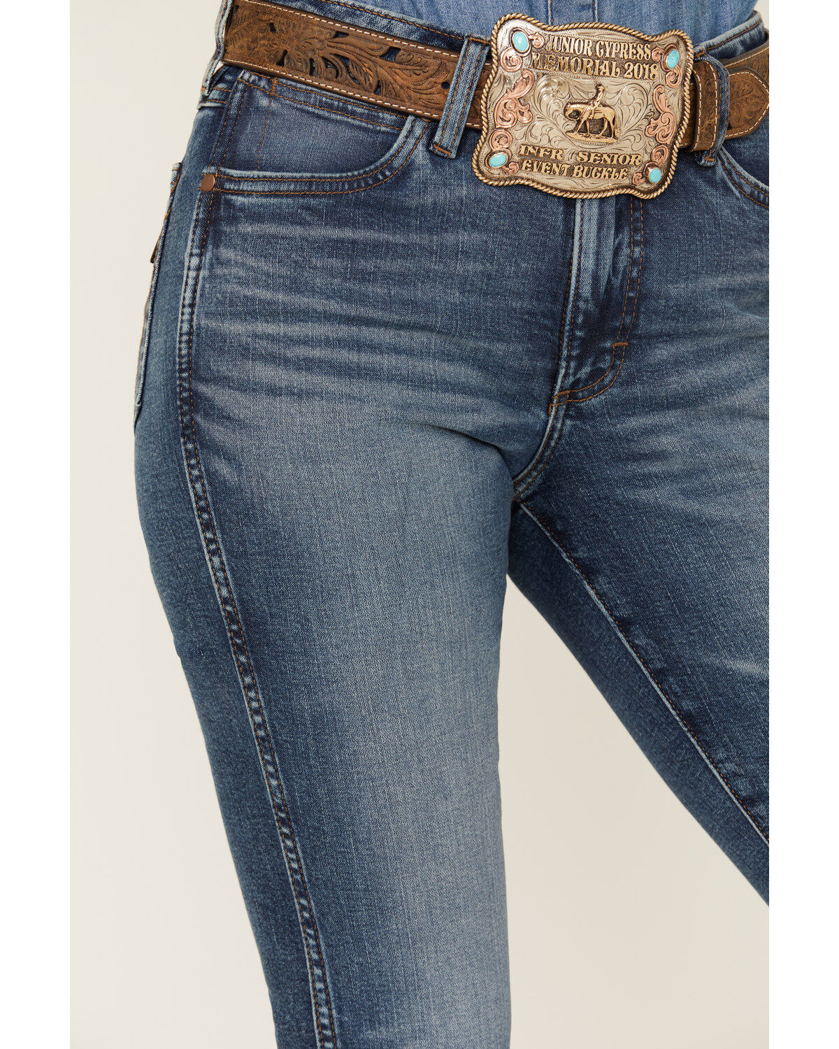 Wrangler Retro Women's Abigail Medium Wash High Rise Slim Stretch Bootcut Jeans