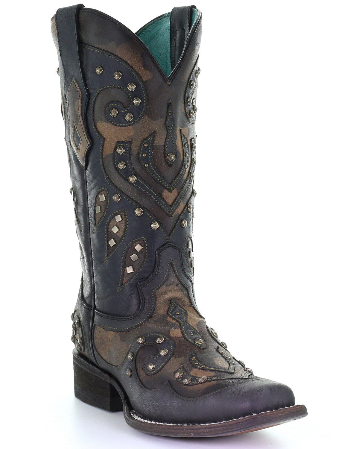 Corral Women's Camo Inlay With Studs Western Boots - Square Toe