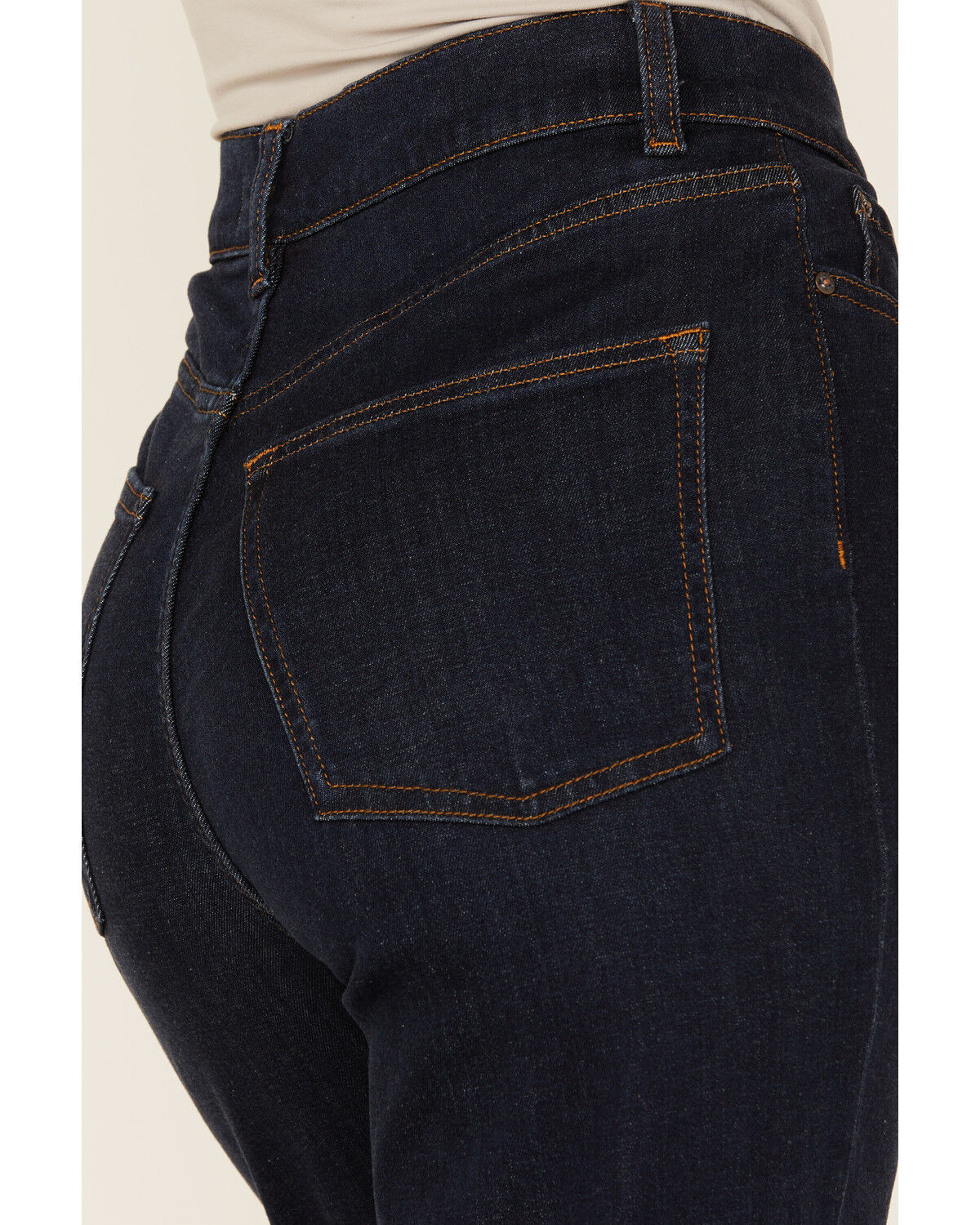 Warp + Weft Women's Jet Set Dark Wash High Rise Straight Stretch Denim Jeans