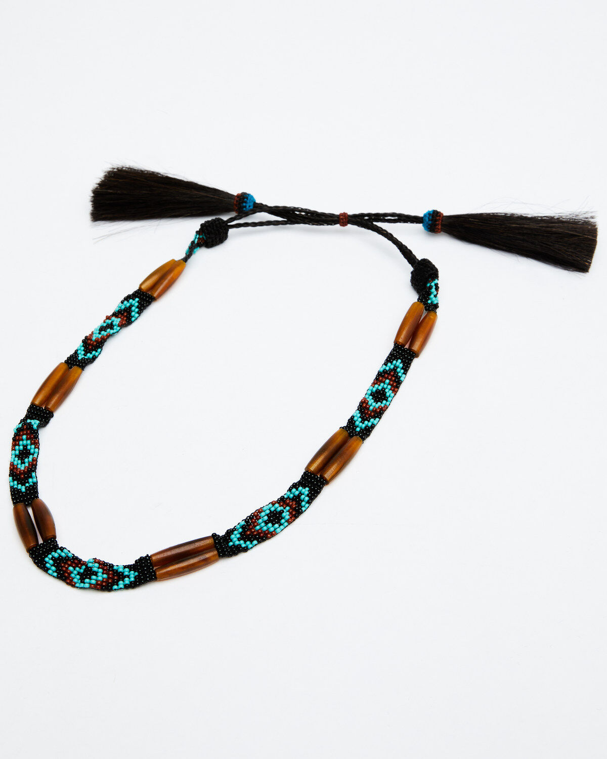 Austin Accent Amber Horn Beaded Hat Band