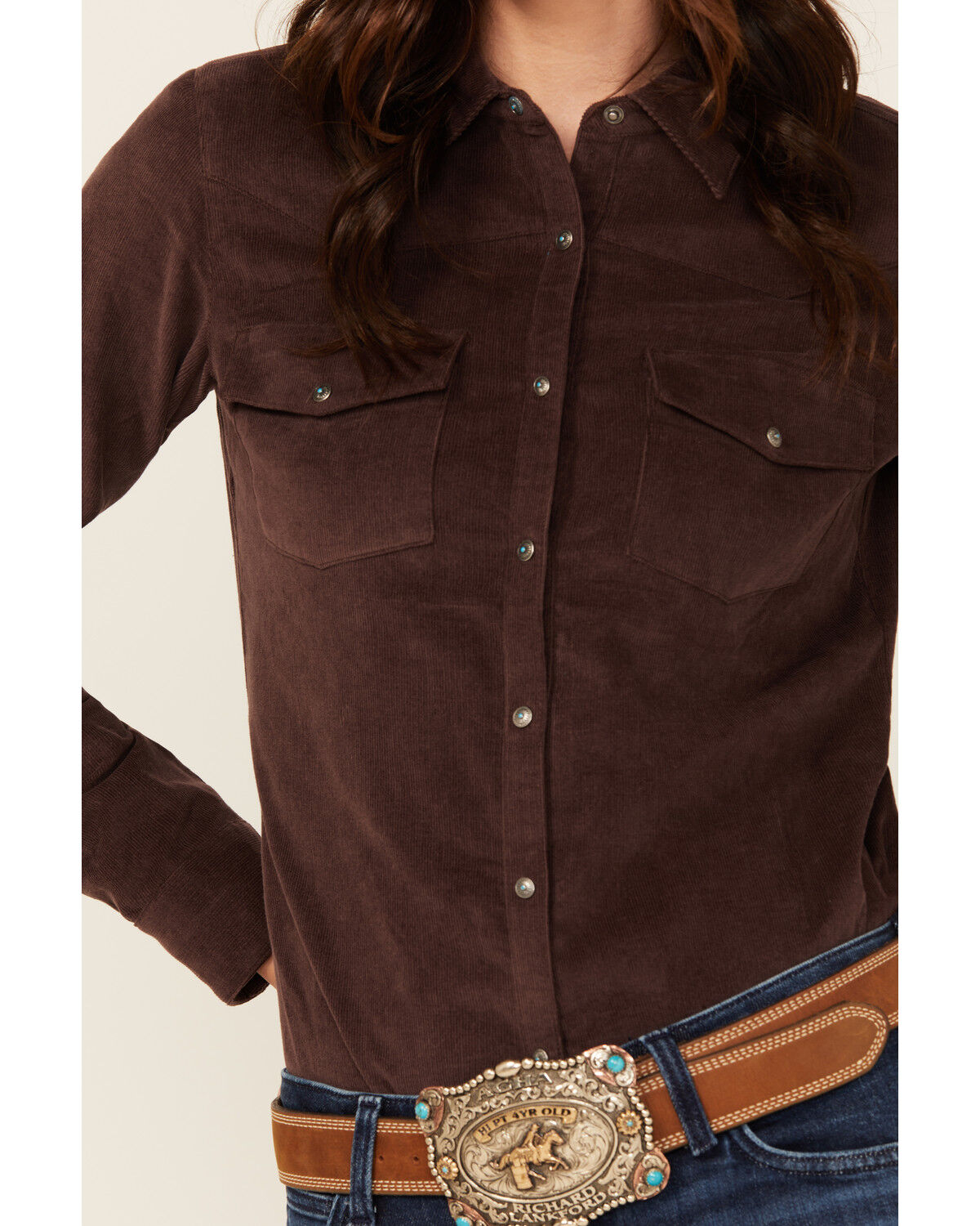 Shyanne Women's Wale Corduroy Long Sleeve Snap Western Shirt