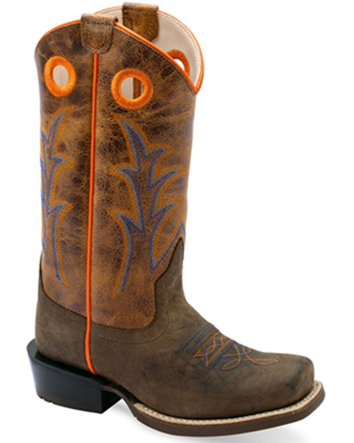 Old West Boys' Hand Corded Western Boots - Square Toe