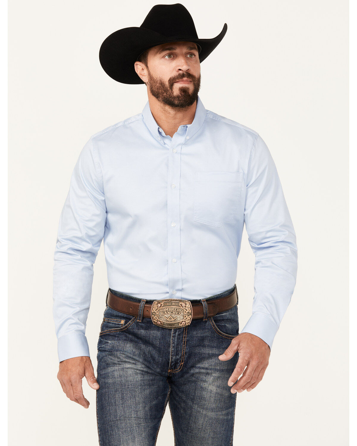 Cody James Men's Basic Twill Long Sleeve Button-Down Performance Western Shirt