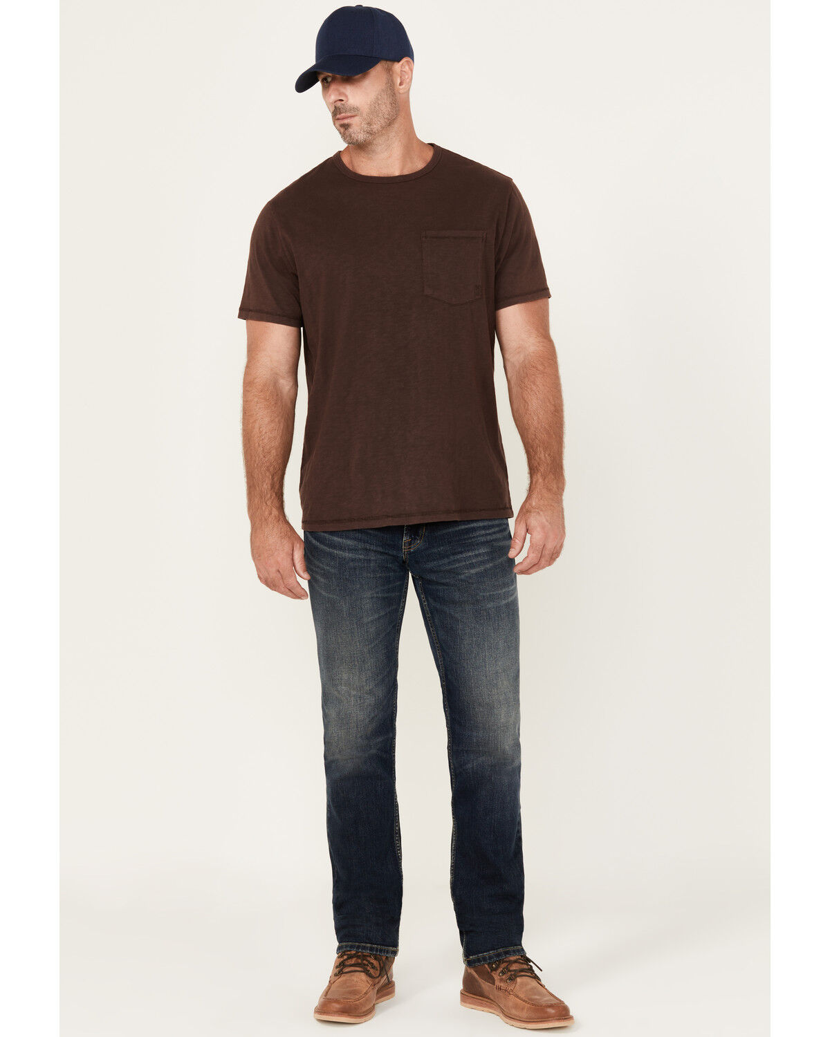 Brothers and Sons Men's Drifter Dark Wash Slim Straight Stretch Denim Jeans