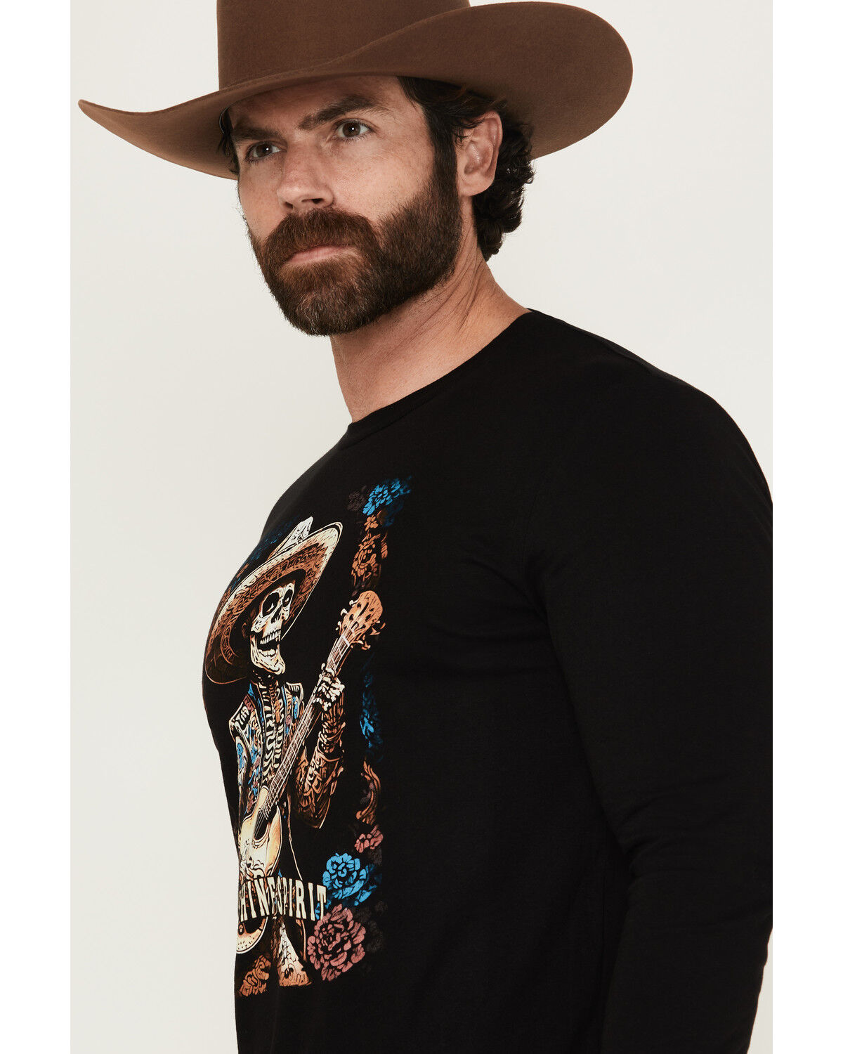 Moonshine Spirit Men's Solo Guitarist Long Sleeve Graphic T-Shirt