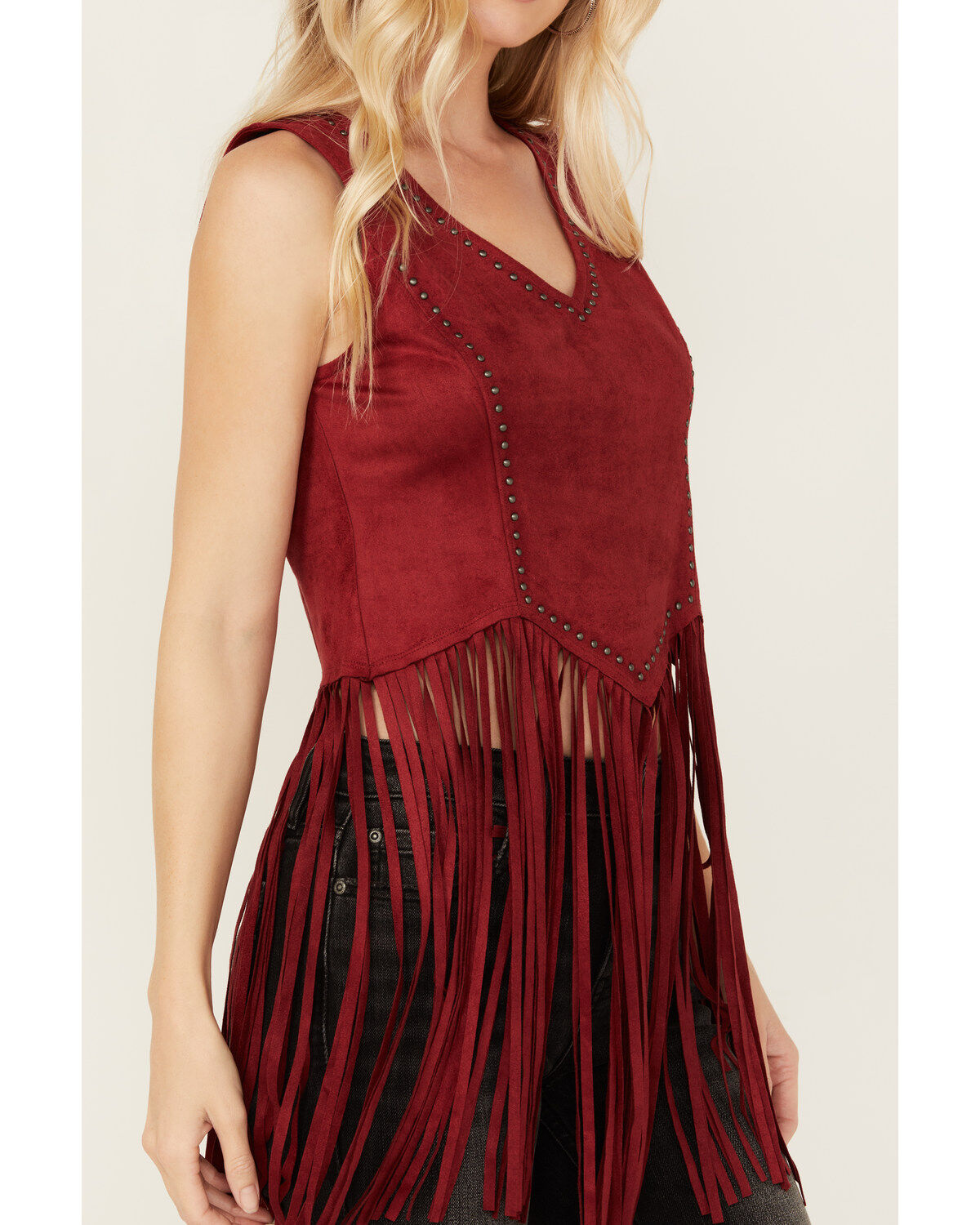 Idyllwind Women's Monticello Fringe Faux Suede Studded Tank