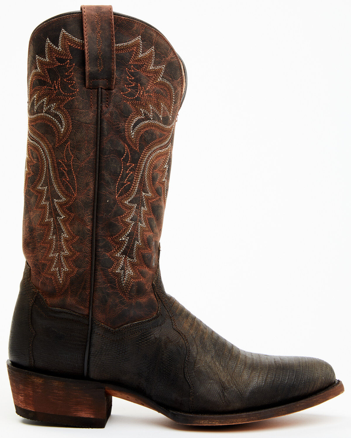 Dan Post Men's Exotic Teju Lizard Leather Tall Western Boots - Round Toe