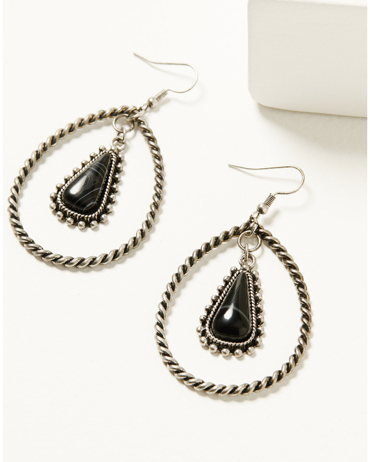 Shyanne Women's Strawberry Skies Black Onyx Teardrop Earrings