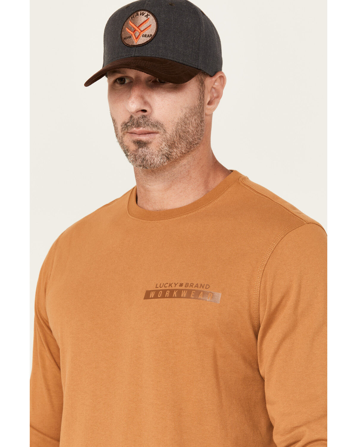 Lucky Brand Workwear Men's Solid Core Logo Long Sleeve Work Shirt