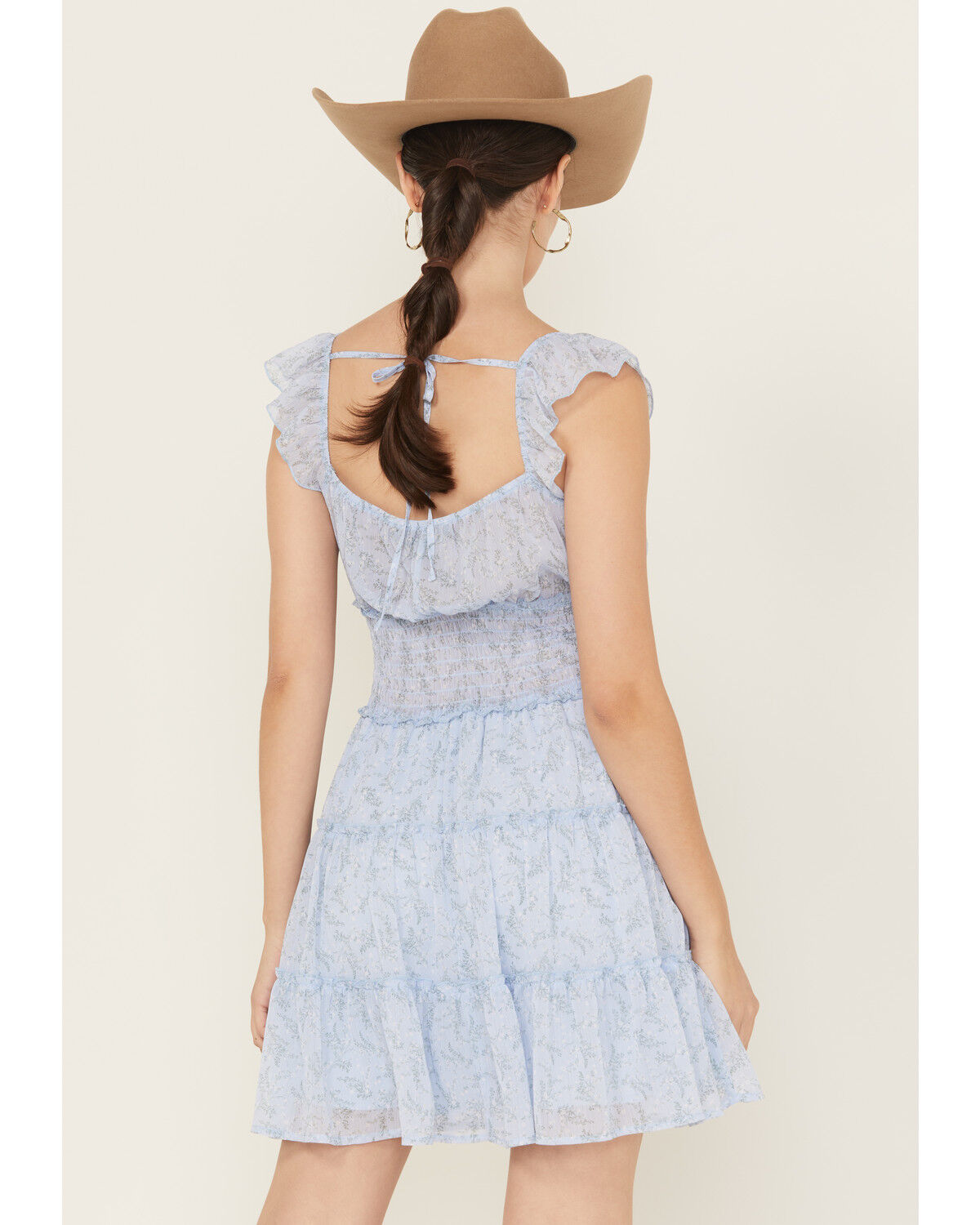 Ash & Violet Women's Floral Print Smocked Waist Mini Dress