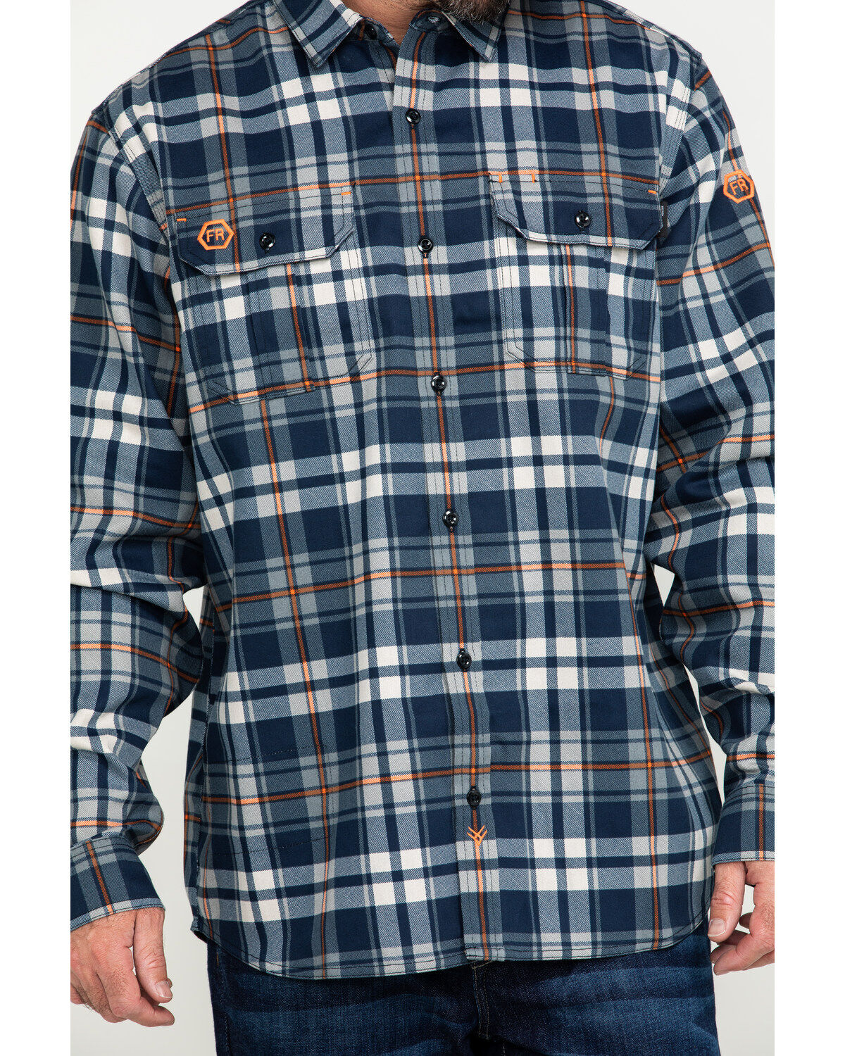 Hawx Men's FR Plaid Print Long Sleeve Woven Work Shirt - Tall