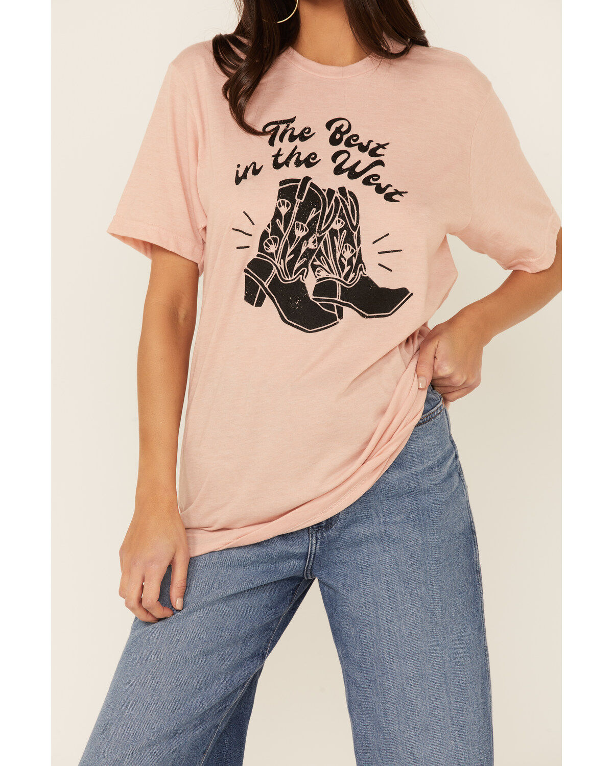 Ali Dee Women's Peach The Best in the West Graphic Tee