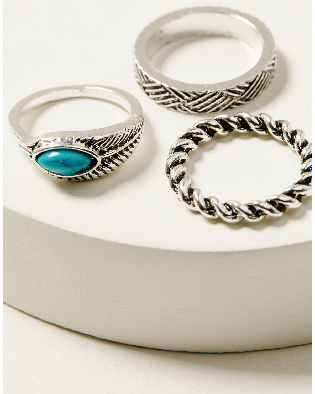 Shyanne Women's Steer Head and Feather Ring Set - 5 Piece