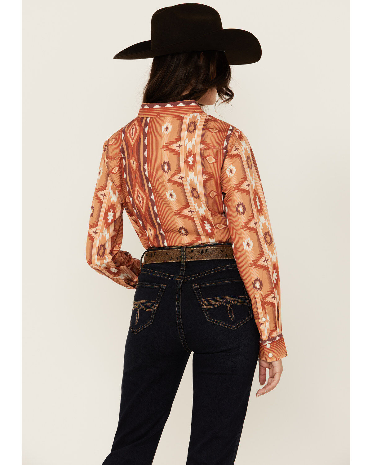 Wrangler Retro Women's Southwestern Print Long Sleeve Snap Western Shirt